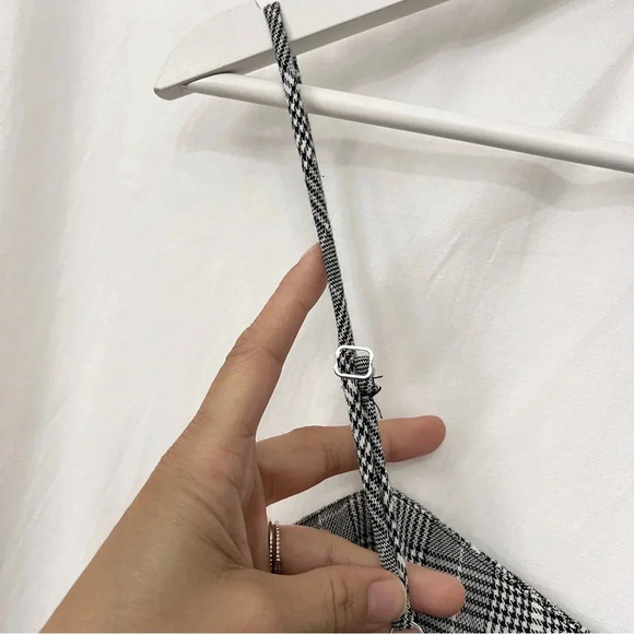 Faux Corset Houndstooth Dress Dark Academia Preppy Y2K Grunge 90’s - Picture 8 of 9